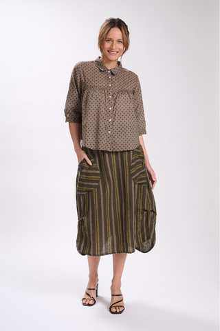 Milwaukee Sia Skirt Green in Linen