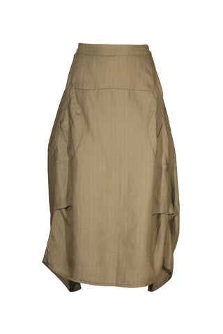 Milwaukee Solenne Skirt Khaki in Linen/Tencel
