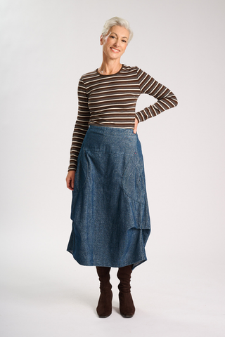 Milwaukee Solis Skirt Indigo in Cotton Cord