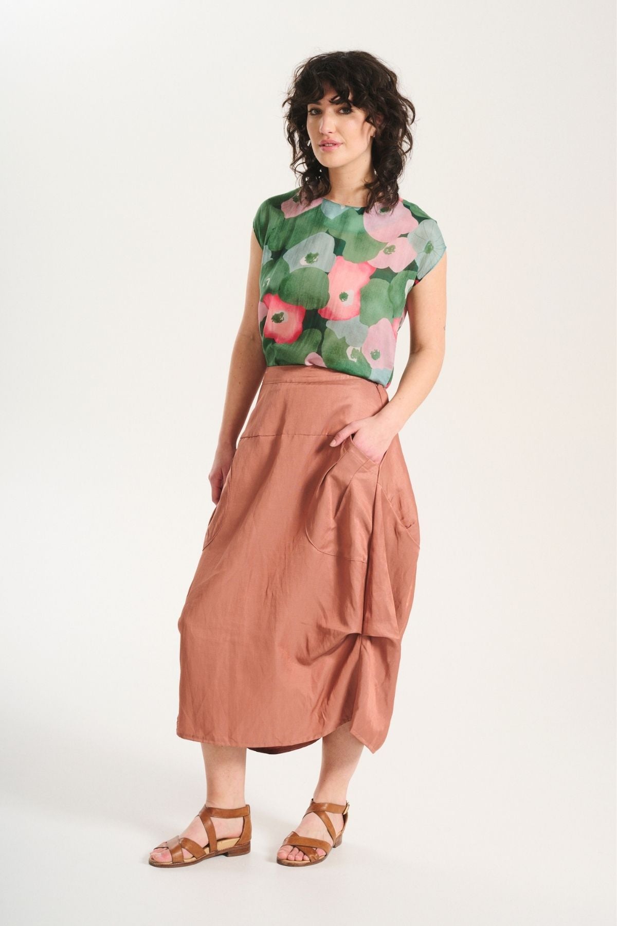 Milwaukee Sway Skirt Musk in Viscose/Linen