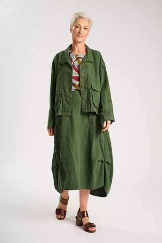 Milwaukee Fiesta Skirt Forest in Slub Linen