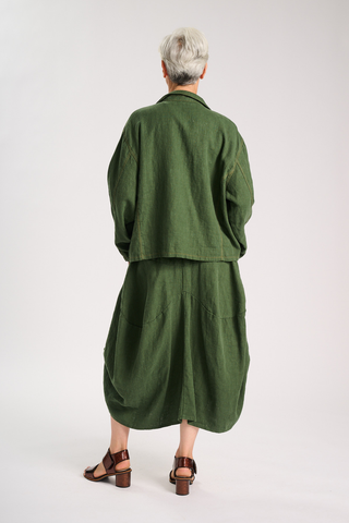 Milwaukee Fiesta Skirt Forest in Slub Linen
