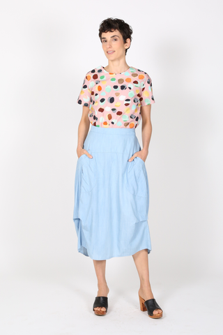 Milwaukee Sedona Skirt Light Wash in Lightweight Cotton Denim