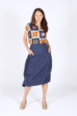 Milwaukee Textured Skirt Navy