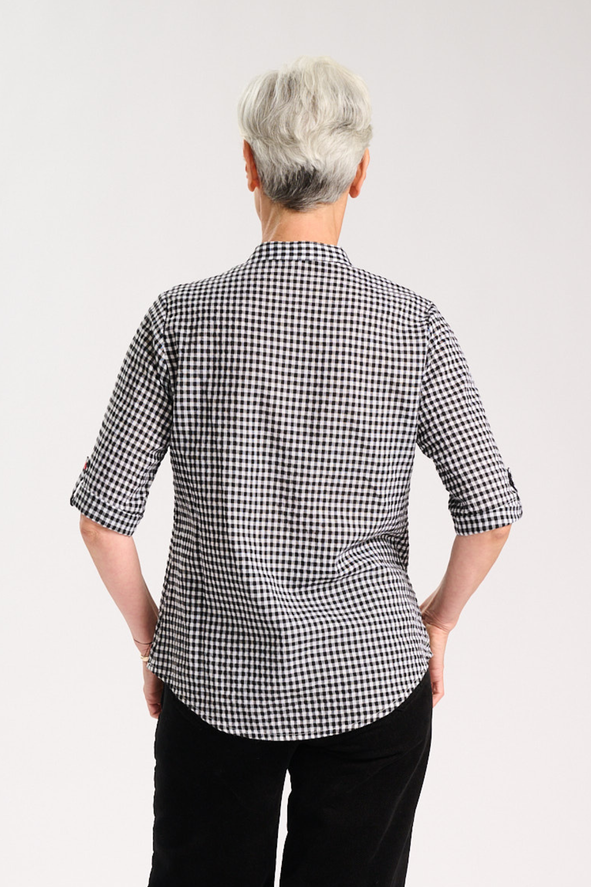 Mono Lucie Shirt Black and White in Cotton/Rayon | Pre Order (M, L, XL )