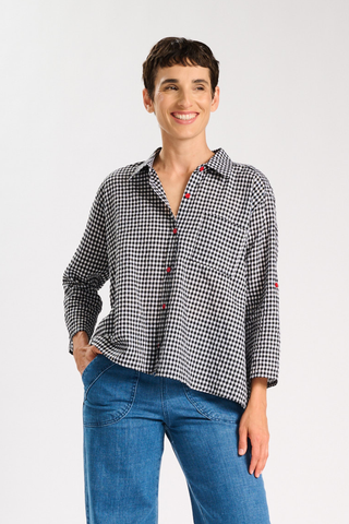 Mono Shirt Black & White in Cotton/Rayon