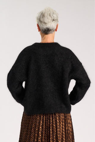 Montreal Knit Sweater Black in Angora