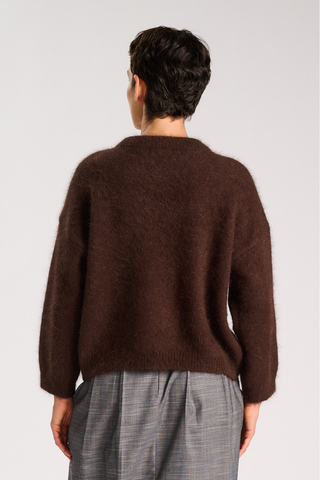 Montreal Knit Sweater Brown in Angora