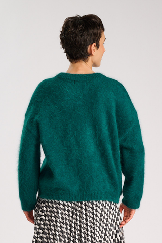 Montreal Knit Sweater Teal in Angora