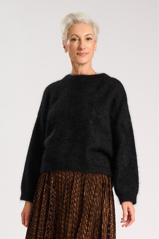 Montreal Knit Sweater Black in Angora