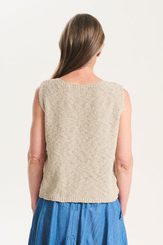 Muse Knitted Vest Oat in Cotton