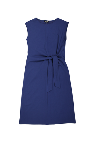 Willow Tie Dress Blue in Cotton Jersey