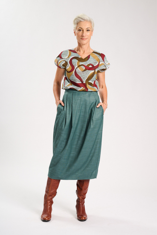 Odette Elara Skirt Sage in Tencel/Rayon