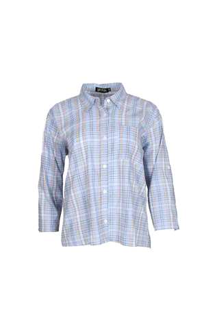 Palomino Check Cotton Shirt Blue