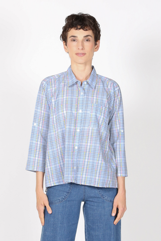 Palomino Check Cotton Shirt Blue