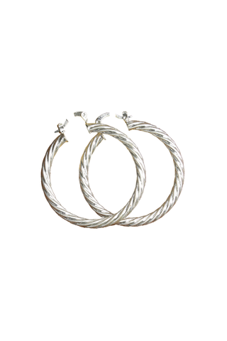 Paris Twist Hoops Silver