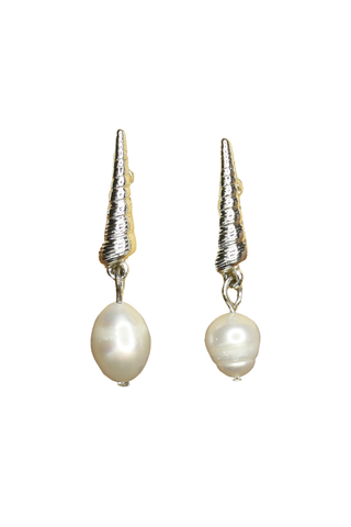 Pearl Shell Drops Silver