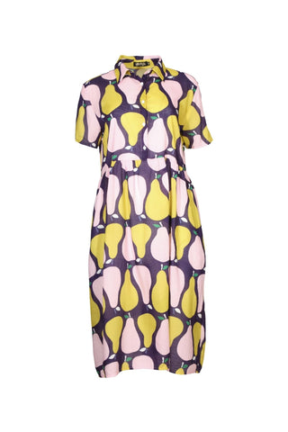 Pears Long Villa Dress Pink in Seersucker