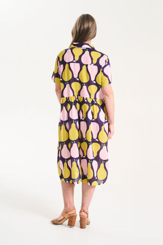 Pears Long Villa Dress Pink in Seersucker