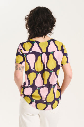 Pears Top Pink in Seersucker