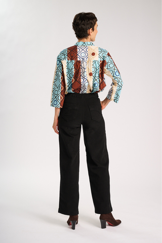 Peggy Amber Long Pants Black in Cotton/Rayon