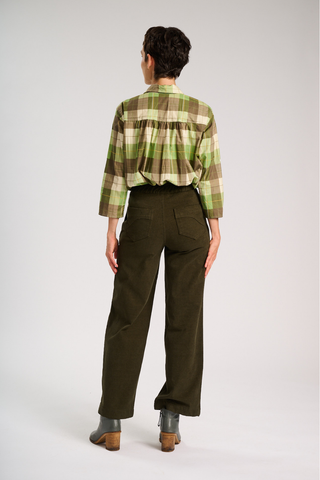 Peggy Amber Long Pants Khaki in Cotton/Rayon