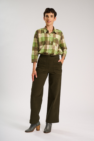 Peggy Amber Long Pants Khaki in Cotton/Rayon