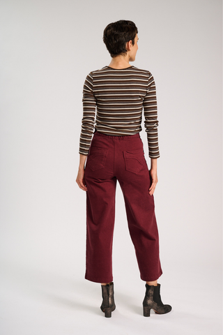 Peggy Amber Pants Claret in Cotton/Rayon
