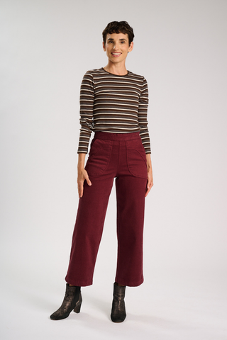Peggy Amber Pants Claret in Cotton/Rayon