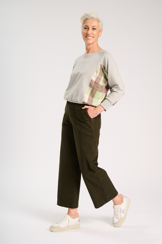 Peggy Amber Pants Khaki in Cotton/Rayon