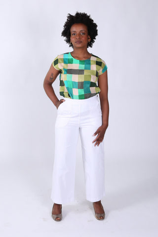 Peggy Fina Pants White in Cotton