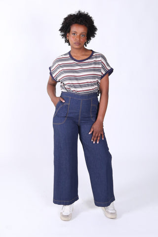 Peggy Ligera Pants Dark Wash in Summer Denim
