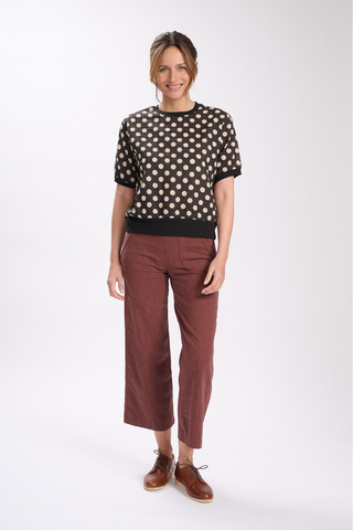 Peggy Lino Pants Brown in Linen