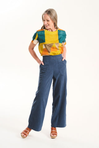 Peggy Lino Pants Navy in Linen