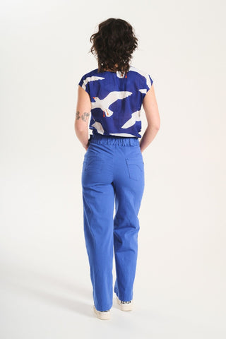 Peggy Fina Long Pants Blue in Cotton
