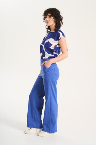 Peggy Fina Long Pants Blue in Cotton