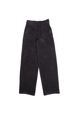 Peggy Sue Long Pants Black in Velvet Corduroy