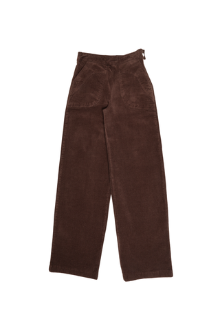 Peggy Sue Long Pants Chocolate in Velvet Corduroy