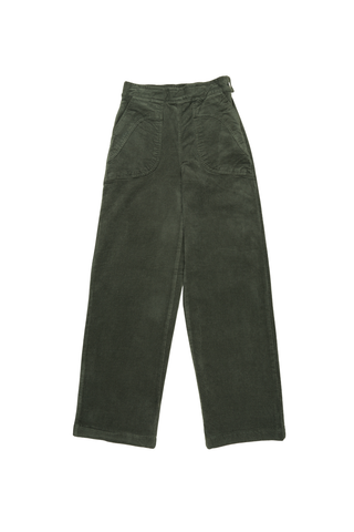 Peggy Sue Long Pants Forest in Velvet Corduroy