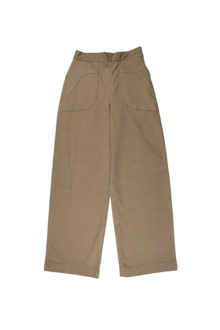 Peggy Sue Long Pants Oat in Velvet Corduroy