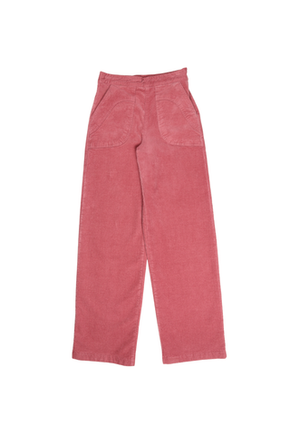 Peggy Sue Long Pants Pink in Velvet Corduroy