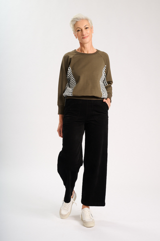 Peggy Sue Pants Black in Velvet Corduroy