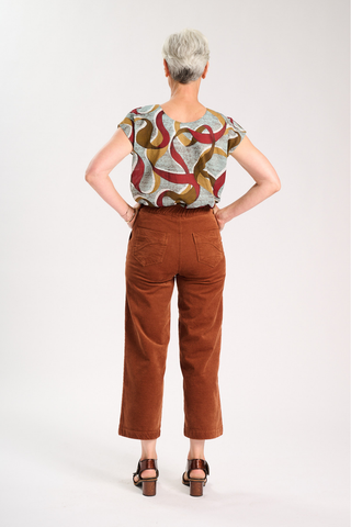 Peggy Sue Pants Caramel in Velvet Corduroy