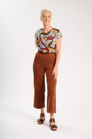 Peggy Sue Pants Caramel in Velvet Corduroy