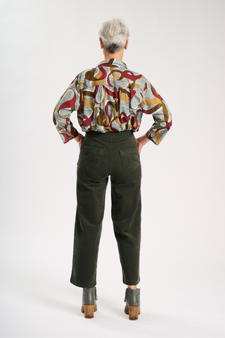 Peggy Sue Pants Forest in Velvet Corduroy