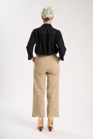Peggy Sue Pants Oat in Velvet Corduroy