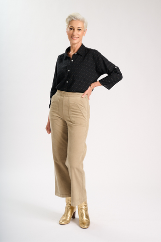 Peggy Sue Pants Oat in Velvet Corduroy