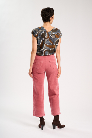 Peggy Sue Pants Pink in Velvet Corduroy