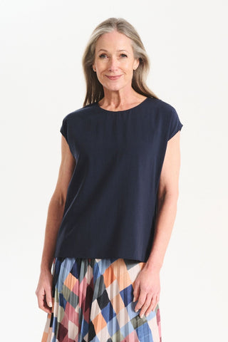 Petra Tee Navy in Tencel