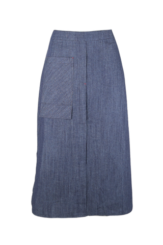 Piper Adele Skirt Indigo in Cotton/Linen